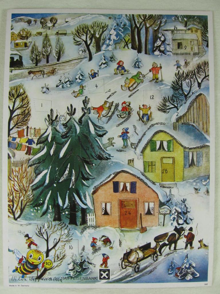 Hoffmann, Hilde:  Werbe-Adventskalender " Winterfreuden ". 