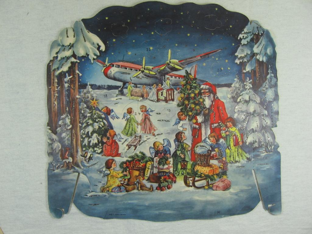   Adventskalender " Weihnachtsmann kommt im Flugzeug ". 