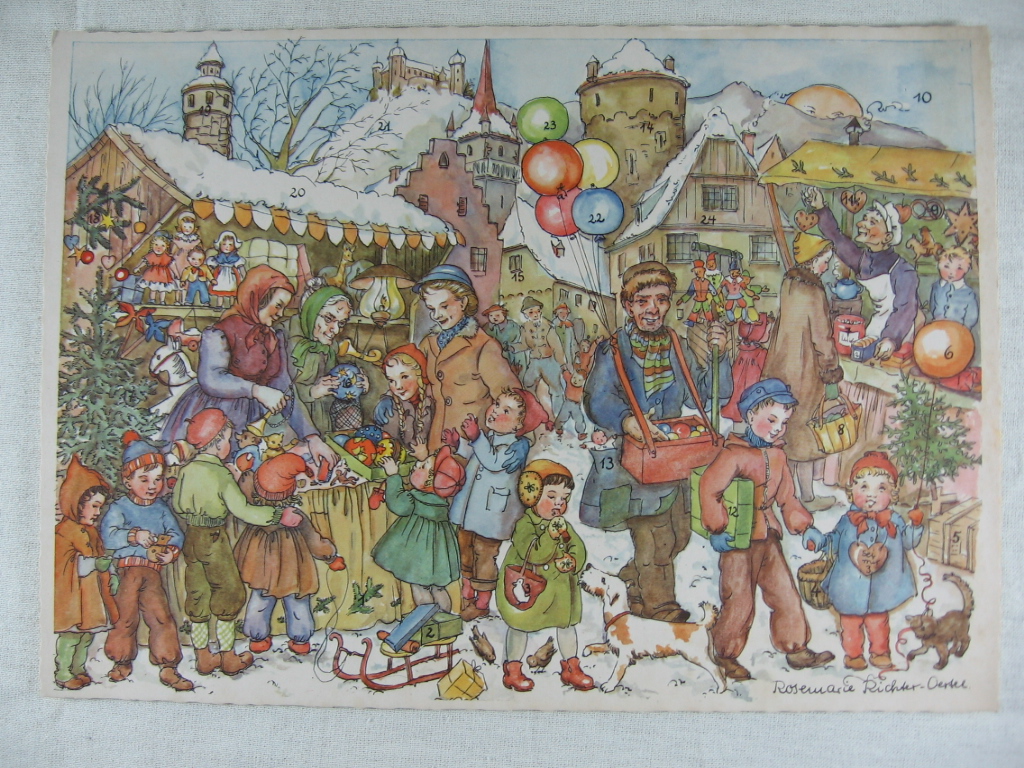 Richter - Oertel, Rosemarie:  Adventskalender: Weihnachtsmarkt (Vertreterkalender). 