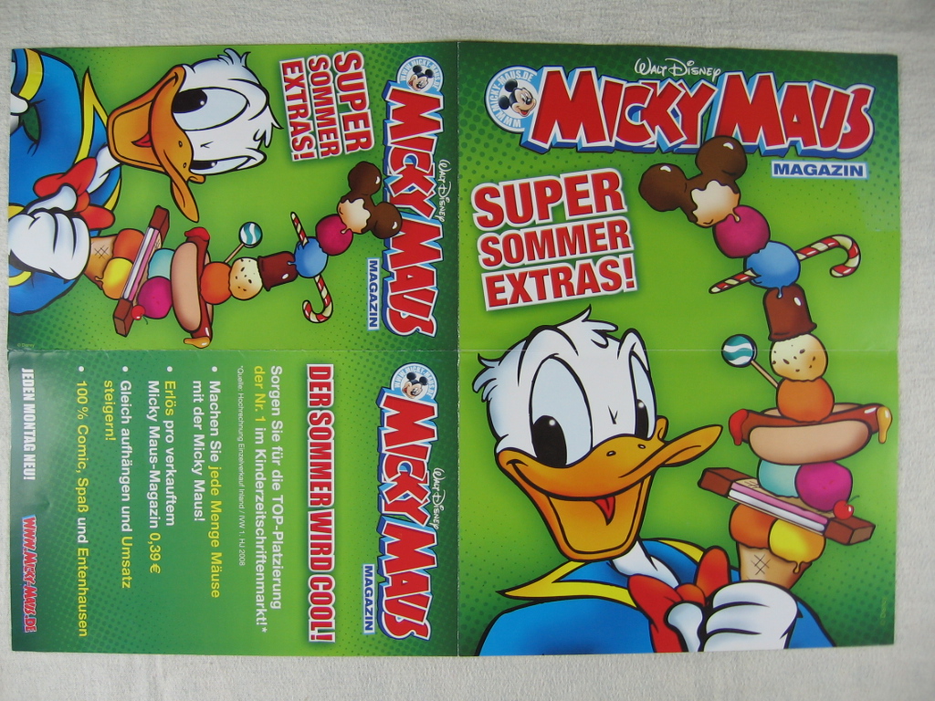 Disney, Walt:  Micky Maus Magazin Ankündigungsplakat: Super Sommer Extras! 