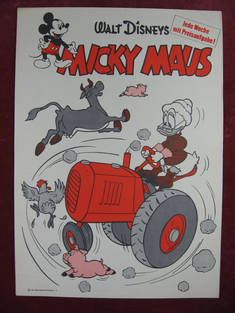 Disney, Walt:  Micky Maus Ankündigungsplakat für Heft 41, 1961. 