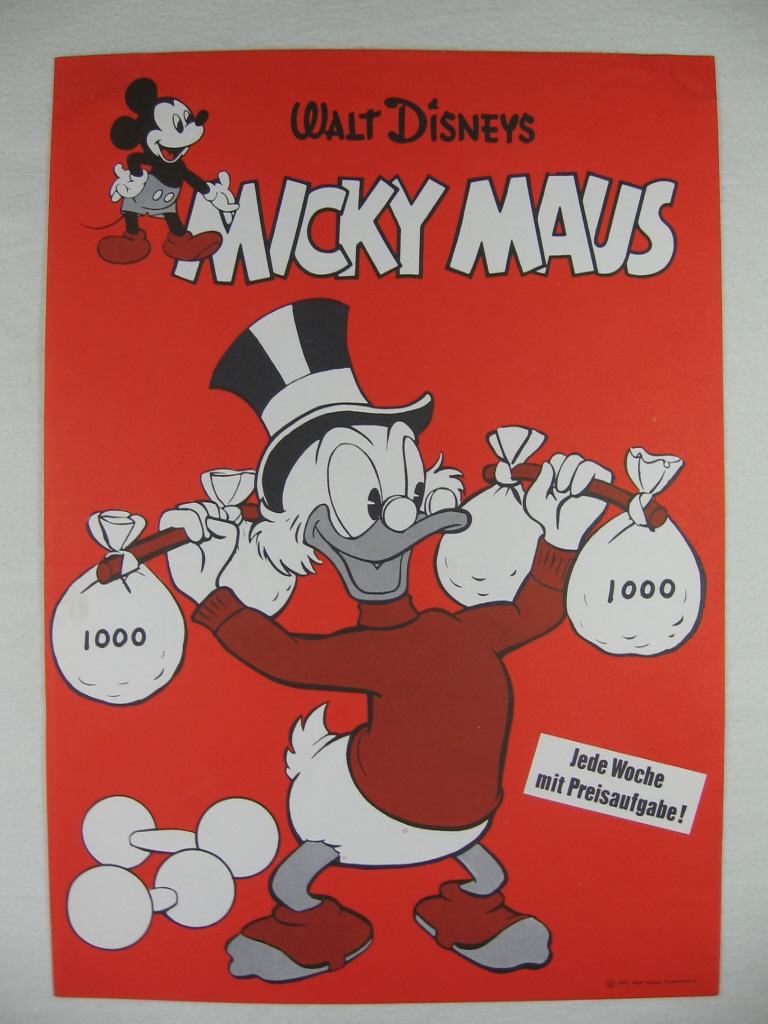 Disney, Walt:  Micky Maus Ankündigungsplakat für Heft 6, 1962. 
