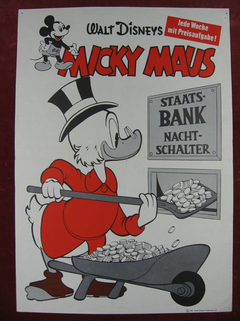 Disney, Walt:  Micky Maus Ankündigungsplakat für Heft 48, 1961. 
