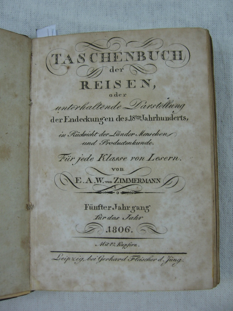 Zimmermann, E. A. W. von:  Taschenbuch der Reisen. Fünfter Jahrgang. Florida, Mexiko und die nördlichsten Theile von Süd-Amerika. 