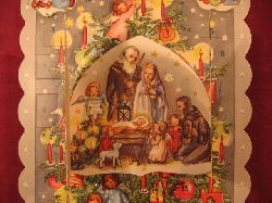   Adventskalender: Engel schmcken Weihnachtsbaum. 