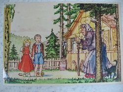   Hänsel und Gretel Märchenpostkarte. 
