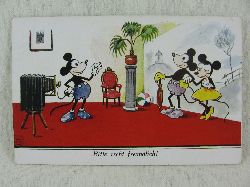   Micky Maus / Mickey Mouse Postkarte " Bitte recht freundlich ". 