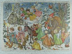 Richter - Oertel, Rosemarie:  Adventskalender: Weihnachtsmann kommt mit der Engelschar (Vertreterkalender). 