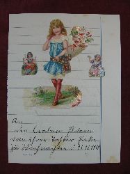   Selbstgefertigtes Schmuckblatt mit Weihnachtsgru an die lieben Eltern zu Weihnachten 1914. 