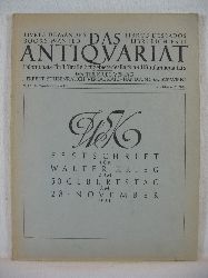   Das Antiquariat. Festschrift für Walter Krieg zum 50. Geburtstag am 28. November 1951. 