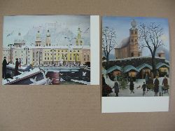 Dapra, Regine / Posz, Maria de u.a.:  3 Postkarten und eine Klappkarte mit weihnachtlichen und winterlichen Motiven. 