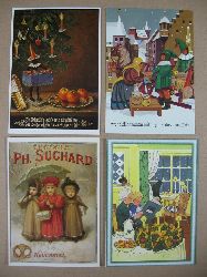   4 Postkarten Weihnachten / Werbung. 