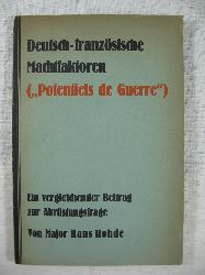 Rohde, Hans:  Deutsch-franzsische Machtfaktoren. Ein vergleichender Beitrag zur Abrstungsfrage. 