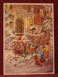   Adventskalender " Weihnachtsmann im Schlitten ". 