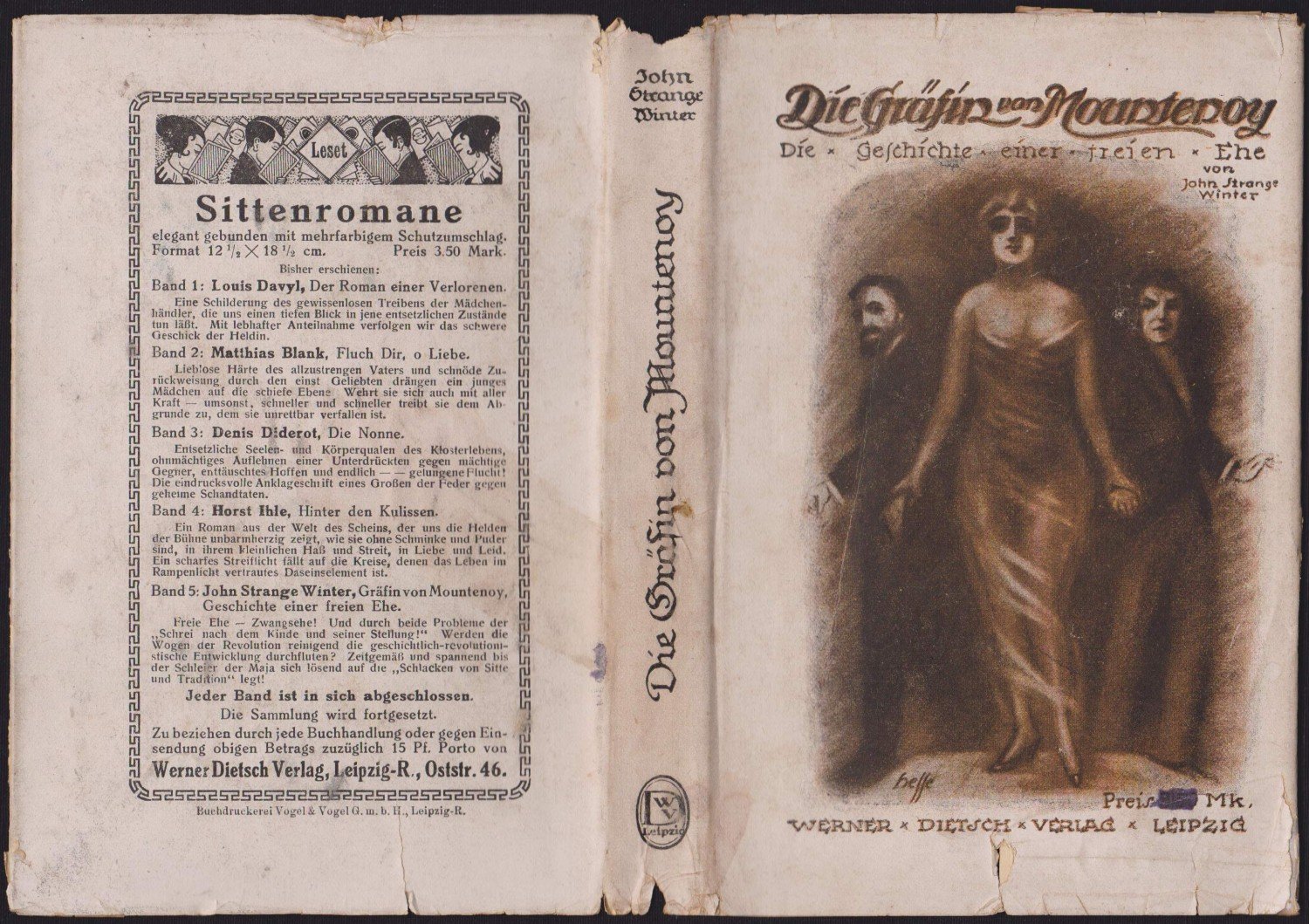 STRANGE WINTER, John (das ist Henrietta Eliza Vaughan Stannard):  Die Gräfin von Mountenoy. Die Geschichte einer freien Ehe. Deutsche Bearbeitung von Wilma Werra. Vorwort von G. Sellnick. 