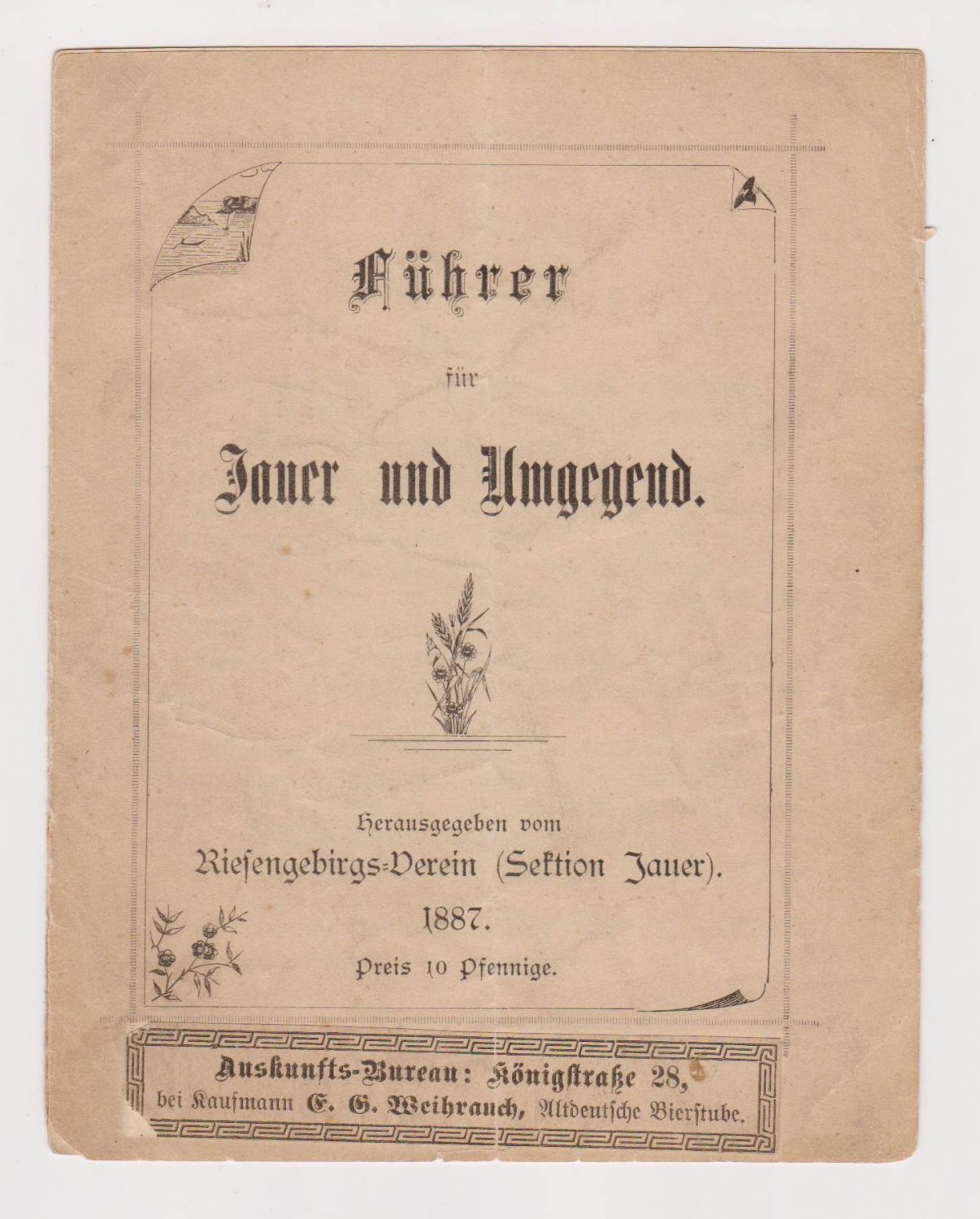 Riesengebirgs-Verein (Hrsg.):  Führer für Jauer und Umgebung. Herausgegeben vom Riesengebirgs-Verein (Sektion Jauer). 