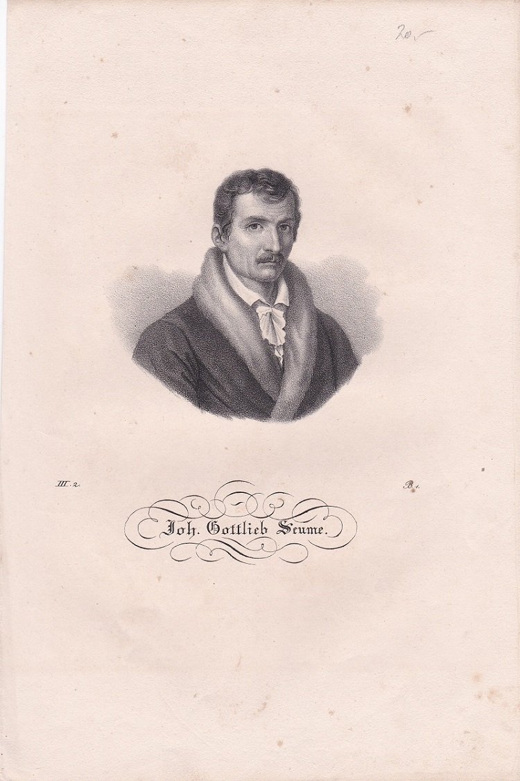   Porträt / Bildnis von Johann Gottlieb Seume (1763-1810). Original-Lithographie. 
