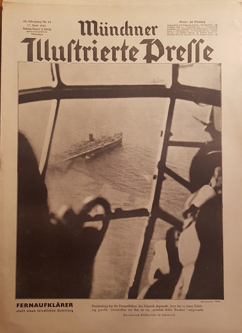 SEYBOTH, Hermann (Schriftleiter):  Münchner Illustrierte Presse. Nummer 24, 17. Juni 1943. Feindaufklärer stellt einen feindlichen Geleitzug. 