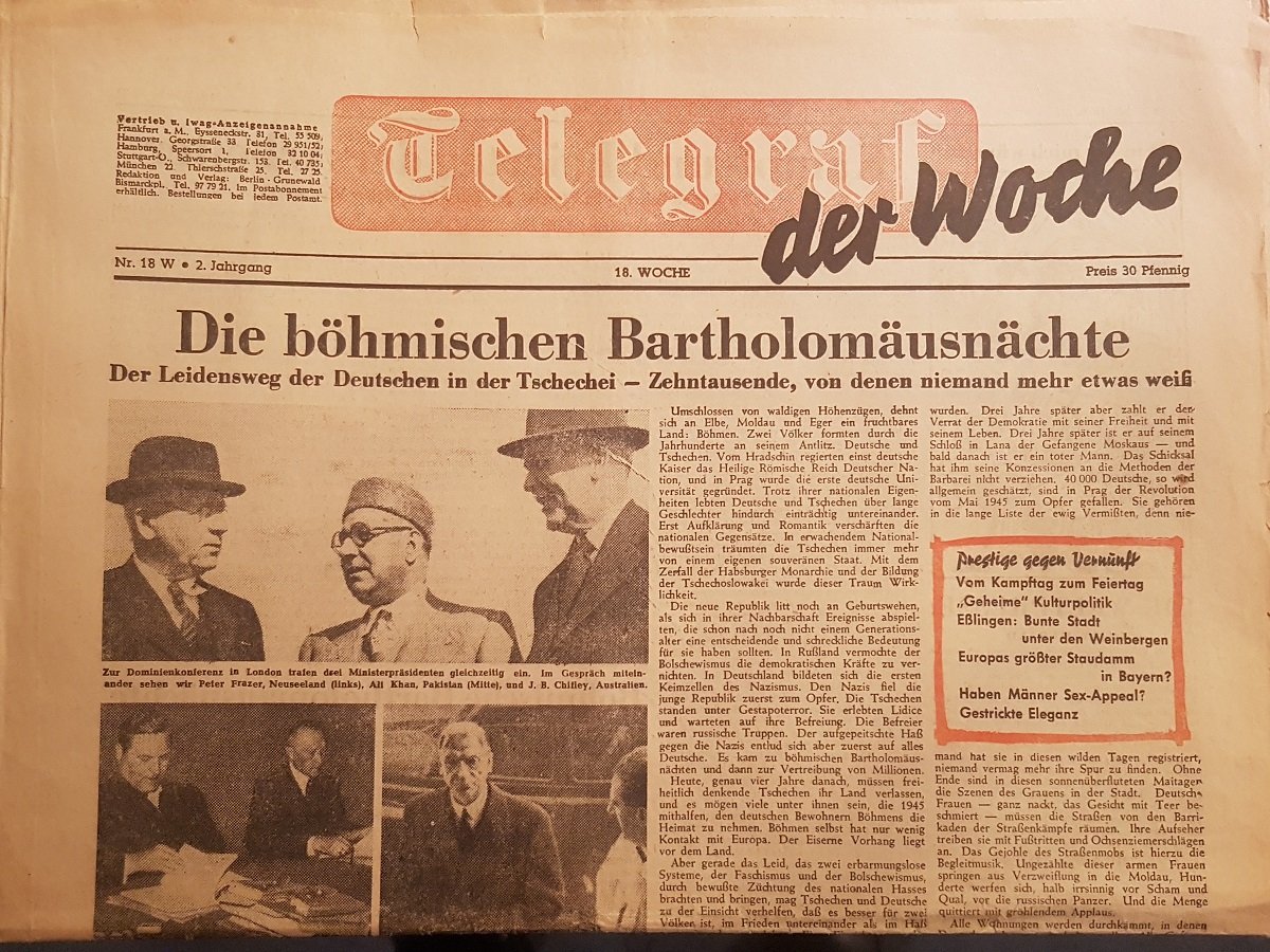Telegraf (Redaktion):  Telegraf der Woche. Nr. 18, 18. Woche, 2. Jahrgang. Original-Zeitung. 