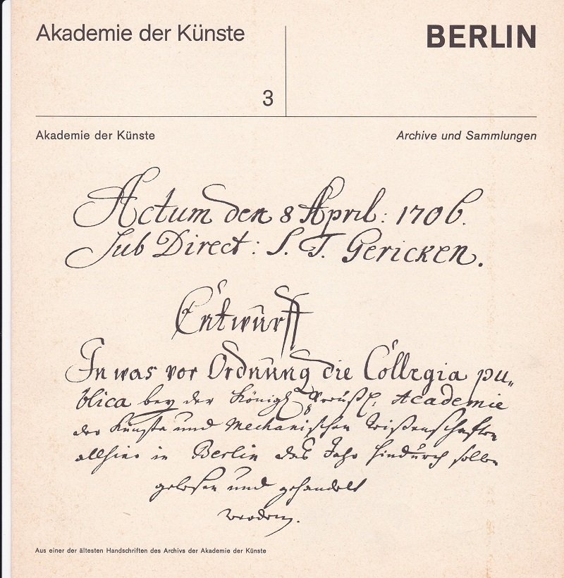 Akademie der Künste, Berlin/West (Herausgeber):  Akademie der Künste 3. Archive und Sammlungen. Text: Walter Huder (Leiter des Archivs) / Redaktion: Kyra Stromberg. 