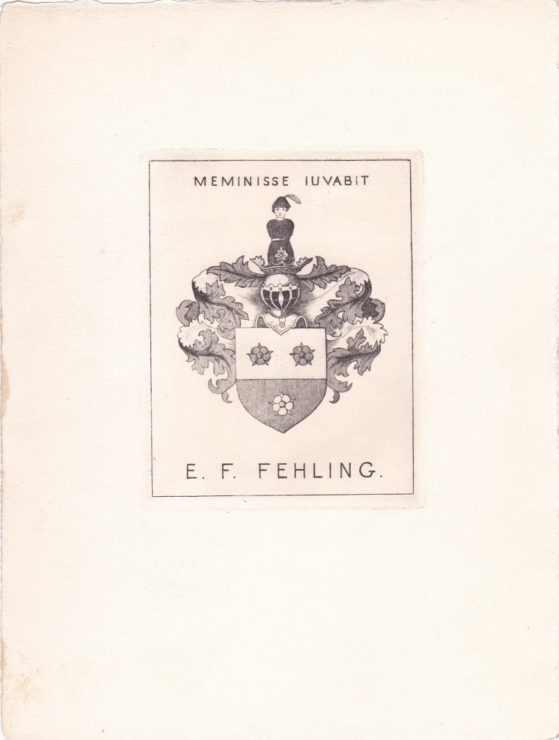   Meminisse Iuvabit (Erinnere) / E. F. Fehling. Gedenkblatt für Emil Ferdinand Fehling (1847-1927), ehemaliger Senator und Bürgermeister von Lübeck. 