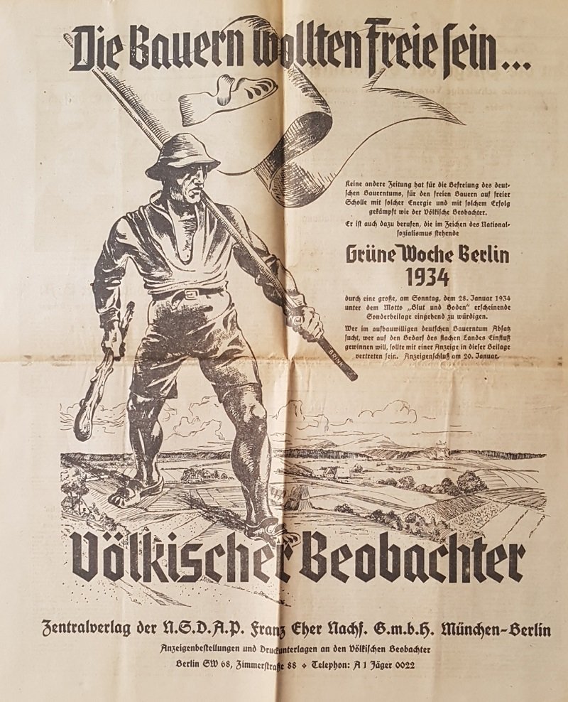 NSDAP (Herausgeber):  Völkischer Beobachter. 8 Ausgaben aus dem Jahr 1934. Ausgabe A / Berliner Ausgabe. Kampfblatt der national-sozialistischen Bewegung Großdeutschlands. 