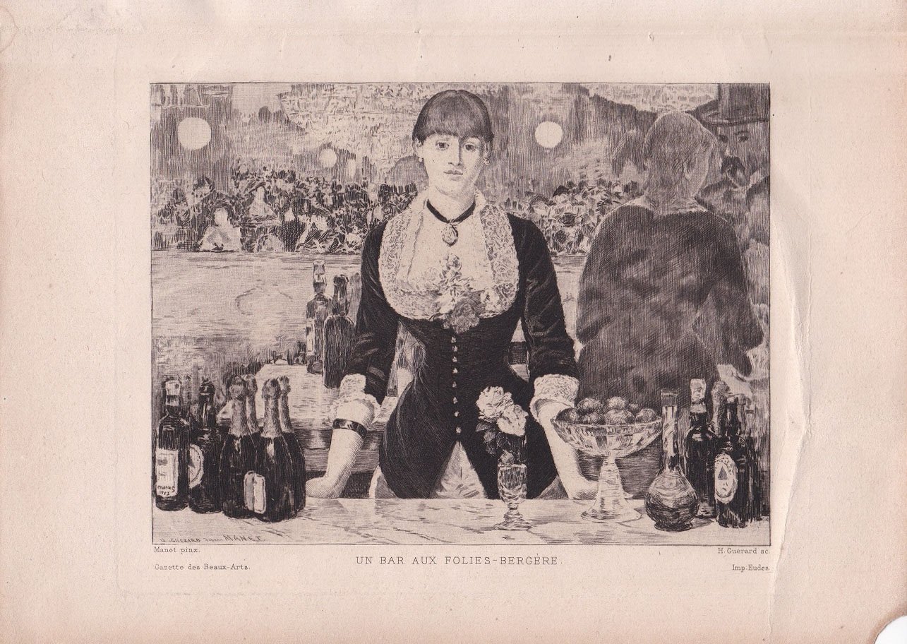 GUERARD, Henri Charles (Künstler):  Un Bar aux Folies-Bergère. Original-Stich nach dem berühmten Gemälde von Edouard Manet. 