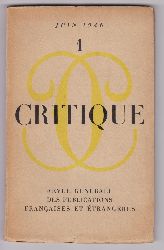BATAILLE, Georges (directeur):  CRITIQUE. Revue Gnrale des Publications Francaises et trangres. Revue mensuelle. Konvolut von 41 Heften 1946 - 1969. Bundle of 41 issues 1946 -1969. 