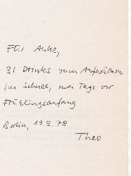 THEOBALDY, Jrgen:  Drinks. Gedichte aus Rom. (Mit Widmung und Signatur des Autors!). 