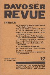   Davoser Revue. VI. Jahrgang, Nummer 12, September 1931. Zeitschrift fr Literatur, Wissenschaft, Kunst und Sport. 