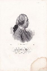   Portrt / Bildnis von Johann Adam Hiller (1728-1804). Original-Lithographie. 