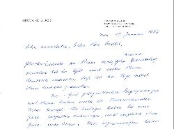 ABS, Hermann Josef:  Zwei Briefe von Hermann Josef Abs an den Verleger Wolf Jobst Siedler. (Zwei Briefe im Umfeld des 60. Geburtstags Siedlers im Jahr 1986). 