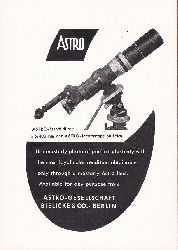 Astro-Gesellschaft Bielicke & Co. (Herausgeber):  ASTRO-Fernbildlinse 1 : 5 / 400 mm and ASTRO-Identoscope on Leica. Original-Werbemittel der Berliner Traditionsfirma aus den 1960er Jahren. 