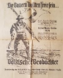 NSDAP (Herausgeber):  Vlkischer Beobachter. 8 Ausgaben aus dem Jahr 1934. Ausgabe A / Berliner Ausgabe. Kampfblatt der national-sozialistischen Bewegung Grodeutschlands. 