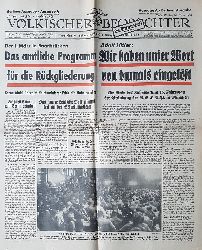 NSDAP (Herausgeber):  Vlkischer Beobachter. 7 Ausgaben aus dem Jahr 1935. Ausgabe A / Berliner Ausgabe. Kampfblatt der national-sozialistischen Bewegung Grodeutschlands. 