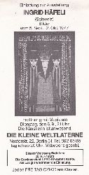 Die Kleine Weltlaterne, Berlin-Wilmersdorf (Herausgeber):  Ingrid Hfeli (Schweiz) - Bilder. Einladung zur Ausstellung vom 5. Sept. - 2. Okt. 1977. Erffnung mit Musik am 6. September 1977. (Illustrierte Original-Einladungskarte). 