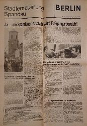 Bezirksamt Spandau, Westberlin (Herausgeber):  Stadterneuerung Spandau. Sanierungs-Zeitung Nr. 2, Mrz 1978. Ja - die Spandauer Altstadt wird Fugngerbereich! 