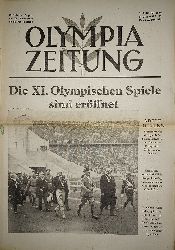 KRGER, Fred (Hauptschriftleiter):  Olympiazeitung. Nummer 1 - 30 / 21. Juli - 19. August 1936. (30 Einzelausgaben, komplett!). Offizielles Organ der XI. Olympischen Spiele 1936 in Berlin. 