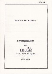 RIEDEL, Wolfgang:  Sonderdrucke aus "Die Heimat". Zeitschrift fr Natur- und Landeskunde von Schleswig-Holstein und Hamburg. 1974-1976. 